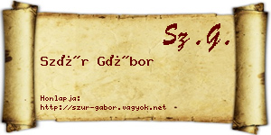 Szür Gábor névjegykártya