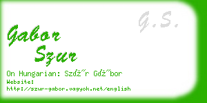 gabor szur business card